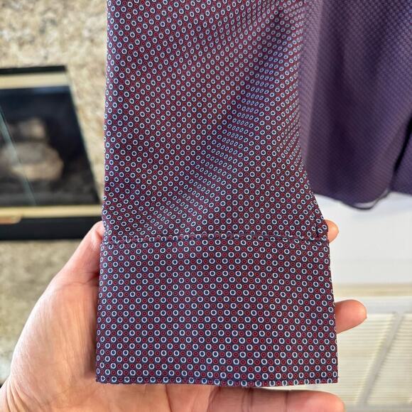 Mizzen + Main Leeward Collection Large Trim Fit Button Down Men’s Shirt Purple - Picture 3 of 7